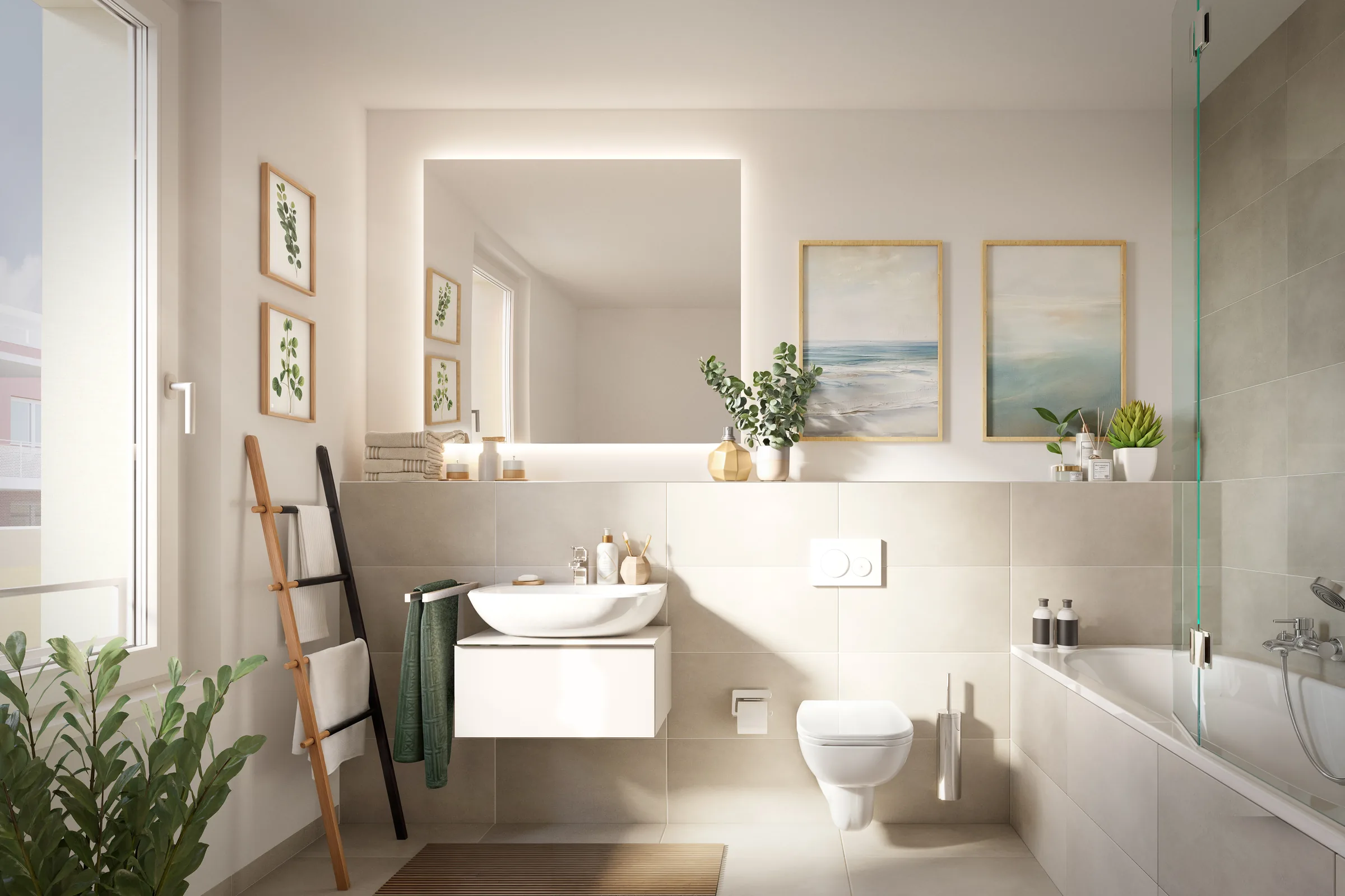 Illustration Bad mit Badewanne und Waschtisch in LOOP 2