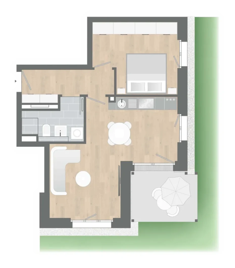 Grundriss Wohnung 26 · Haus C, LOOP 2