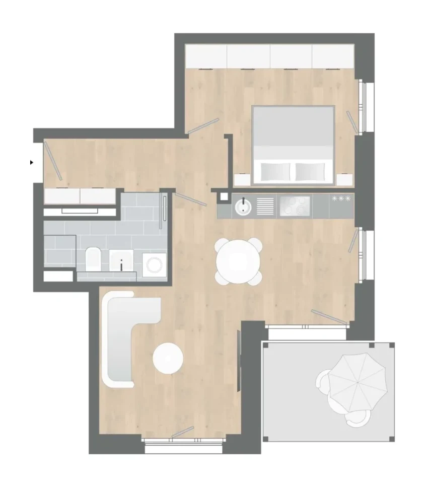 Grundriss Wohnung 31 · Haus C, LOOP 2