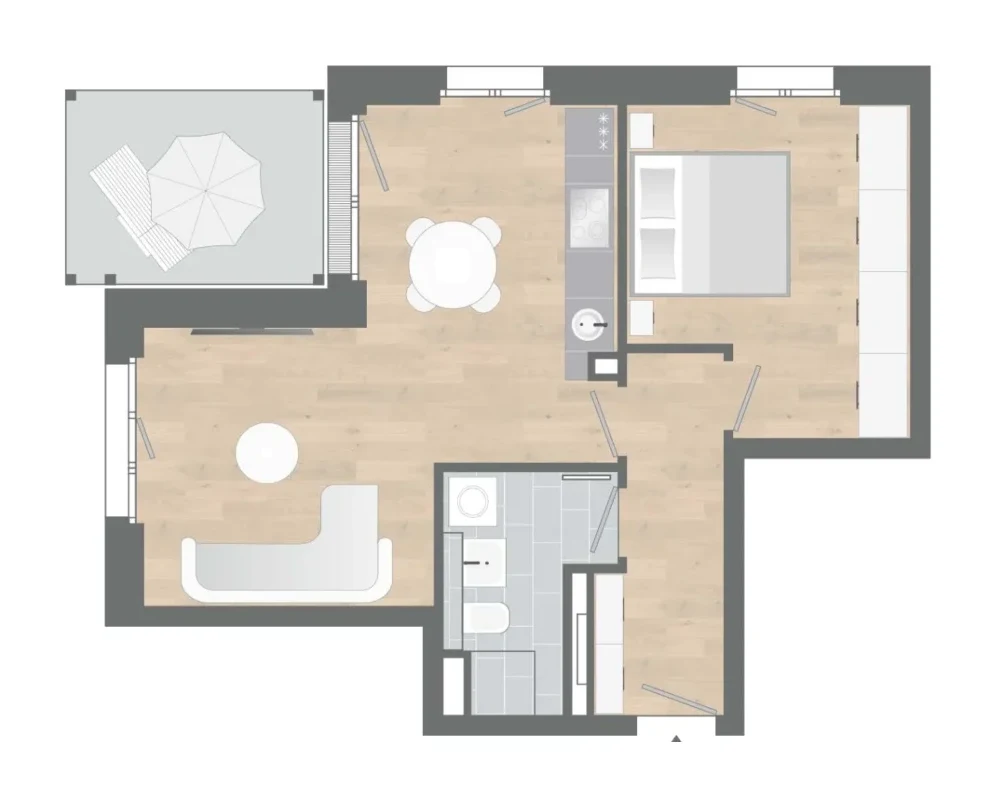Grundriss Wohnung 66 · Haus G, LOOP 2